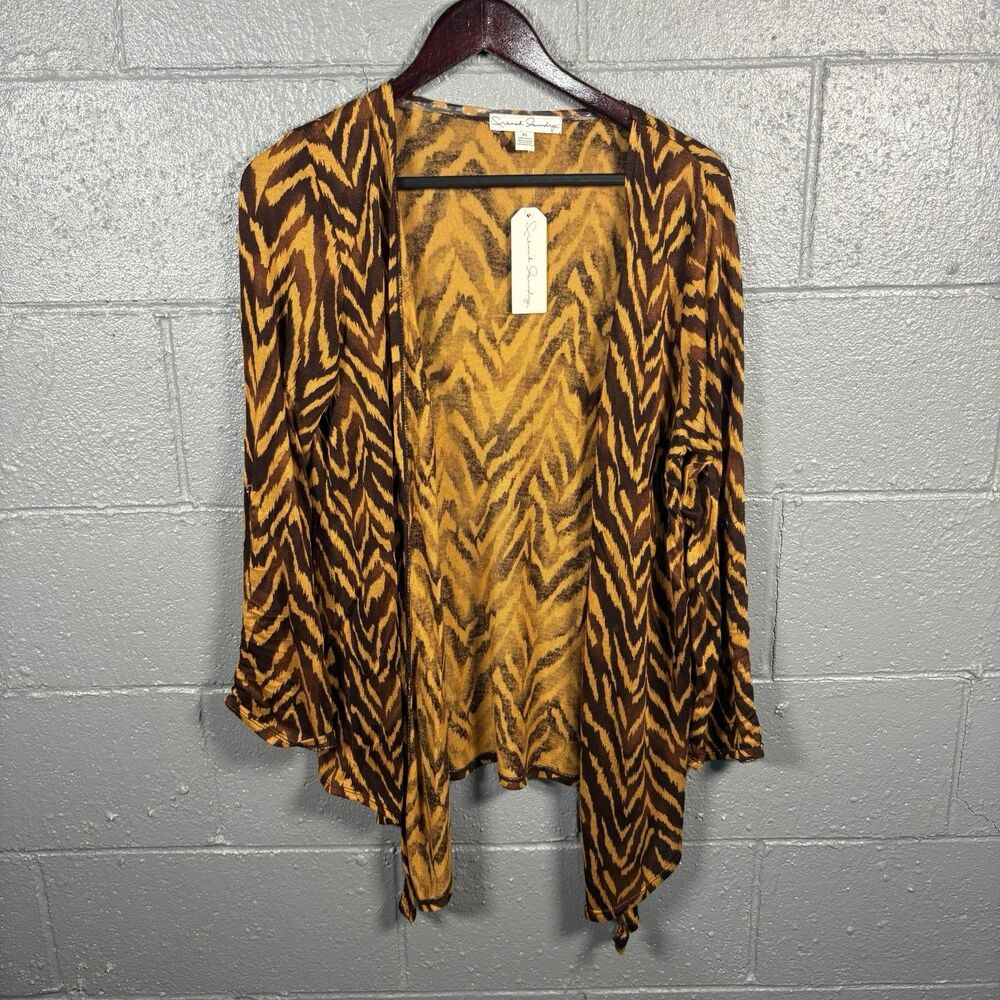 NWT French Laundry Women's XL Kimono Jacket Tiger Animal Print Open Front Rayon